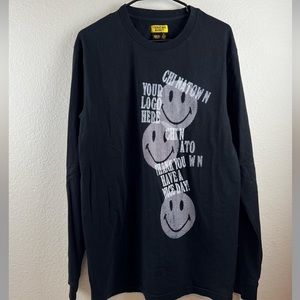 Chinatown Market Smiley Originals Men’s Graphic Long Sleeve Tee Size Large